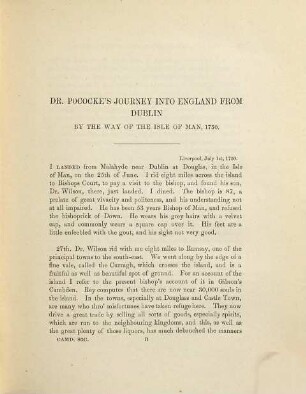 The travels through England of Dr. Richard Pococke : successively bishop of Meath and of Ossory during 1750, 1751, and later years, 1