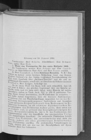 Sitzung am 10. Januar 1888.