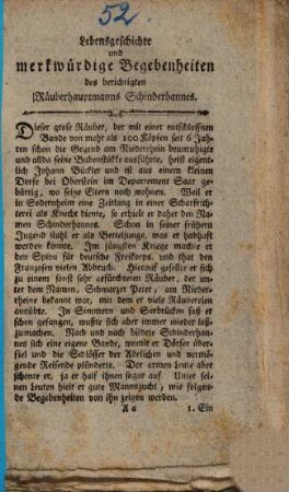 Lebensgeschichte und merkwürdige Begebenheiten des berichtigten Räuberhauptmanns Schinderhannes