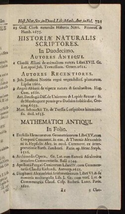 721-723, Mathematici Antiqui.