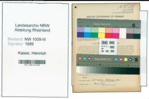 Entnazifizierung Heinrich Kaiser , geb. 28.07.1905 (Landwirt)
