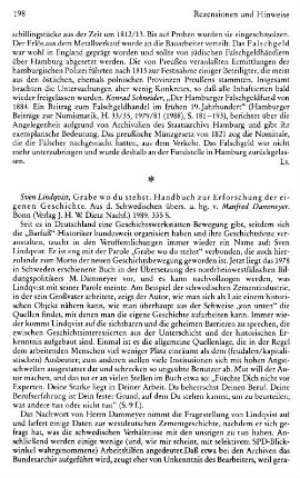 Lindqvist, Sven :: Grabe wo du stehst, Handbuch zur Erforschung der eigenen Geschichte, aus dem Schwedischen übers. und hrsg. von Manfred Dammeyer : Bonn, Dietz, 1989