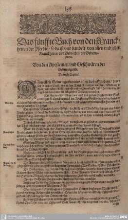 Das fünffte Buch von den Kranckheiten der Pferdte/ so da ist und handelt von allen und jeden Kranckheiten und Gebrechen der Geburtsglieder.