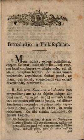 Synopsis praelectionum ex universa philosophia theoretica
