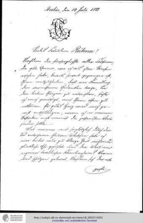Brief vom 19.07.1888