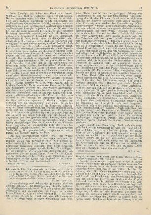 73-74 [Rezension] Jahrbuch für Liturgiewissenschaft ; 12. Bd. 1932