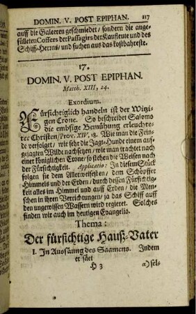 17. Domin. V. Post Epiphan.