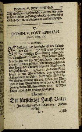 17. Domin. V. Post Epiphan.