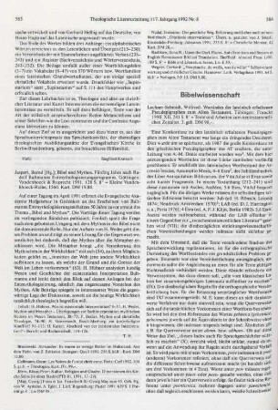 583 [Rezension] Bibel und Mythos