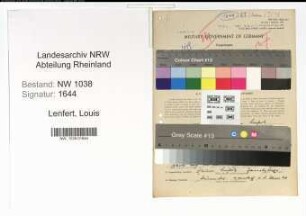 Entnazifizierung Louis Lenfert , geb. 03.09.1912 (Schlosser)