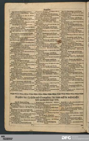 Register der Episteln und Evangelien [...].