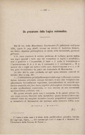 Un precursore della Logica matematica.