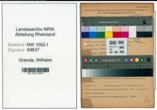 Entnazifizierung Wilhelm Grenda , geb. 21.01.1899 (Ingenieur)