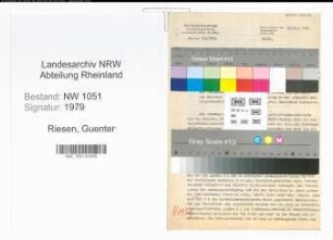 Entnazifizierung Guenter Riesen , geb. 23.09.1892 (Beamter)