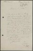 Brief von Wilhelm Pfeffer an Unbekannt