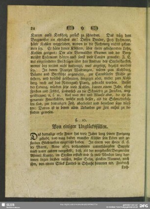 §. 10. Von einigen Unglücksfällen