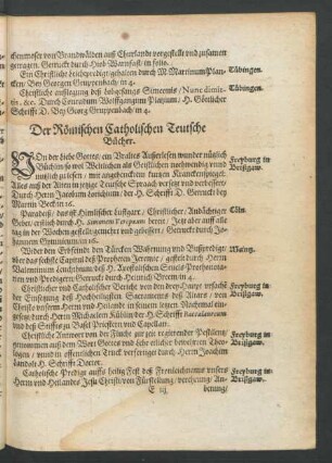 Der Römischen Catholischen Teutsche Bücher.