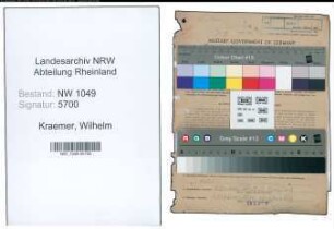 Entnazifizierung Wilhelm Kraemer , geb. 27.01.1897 (Landwirt)