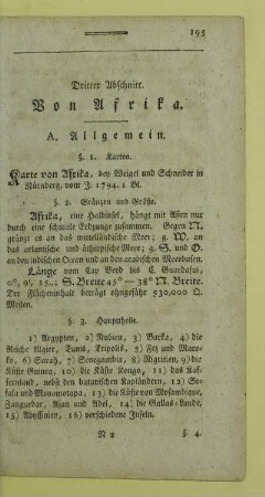 Dritter Abschnitt. Von Afrika