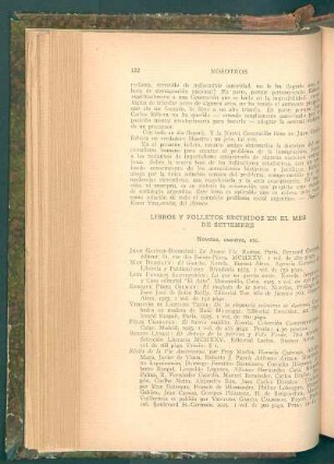 Libros y folletos recibidos en el mes de Setiembre
