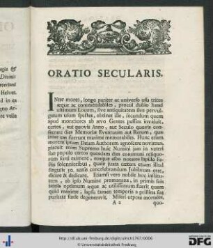 Oratio Secularis.