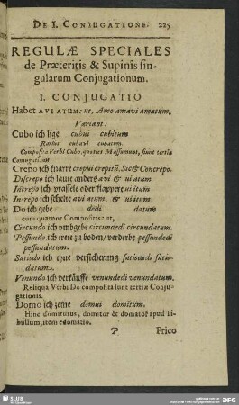 Regulae Speciales de Praeteritis & Supinis singularum Conjugationum