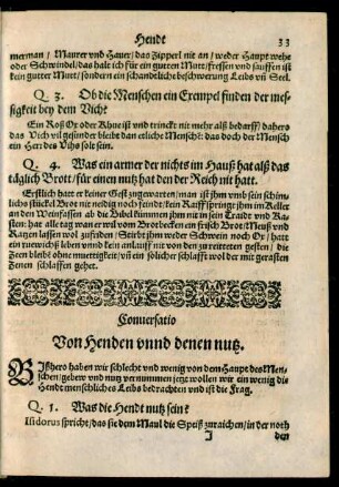 Conversatio Von Henden unnd denen nutz.