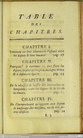 Table Des Chapitres