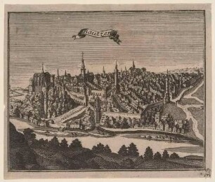 Stadtansicht von Bautzen in der Oberlausitz von Südwesten über die Spree aus leichter Vogelperspektive