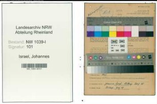 Entnazifizierung Johannes Israel , geb. 14.02.1909 (Gaertner)