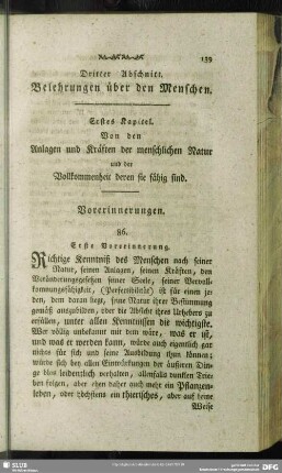 Dritter Abschnitt. Belehrungen über den Menschen
