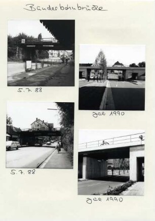Umbau der B239 vorher - nachher. Bundesbahnbrücke Paulinenstraße