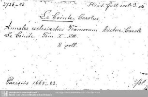 Historia Gallica ecclesiastica; Historia Gallica provincialis: Historia Gallica ecclesiastica; Historia Gallica provincialis