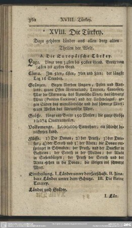 XVIII. Die Türkey