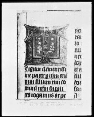 Missale, Ms. 113, folio 67, Initiale T(e igitur)