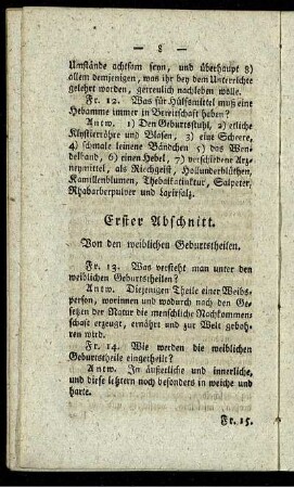 Erster Abschnitt. Von den weiblichen Geburtstheilen.