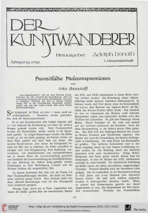 2: Französische Museumspremieren