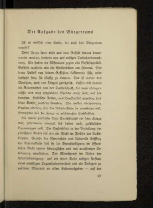 Die Aufgabe des Bürgertums