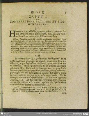 Caput I. De Comparatione Rationis Et Fidei Generatim