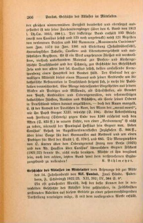 266-268 [Rezension] Paulus, Nikolaus, Geschichte des Ablasses im Mittelalter
