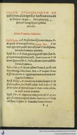 Index Evangeliorum et epistolarum…