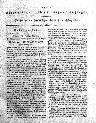 Literarischer und artistischer Anzeiger, No. XXV.