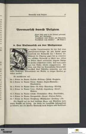 Vormarsch durch Belgien