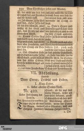 VII. Abtheilung. Handelt vom Creutz, Trübsal und Leiden.