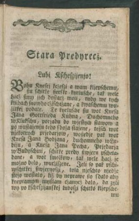 Stara Predyrecz