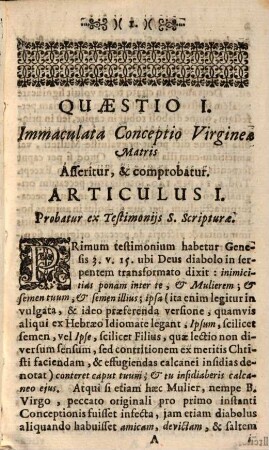 Virgineae Matris Conceptio Absque Originali Macula Praeservantis Filii Meritis Compensata