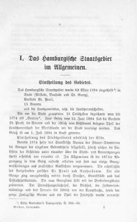 Eintheilung des Gebietes.