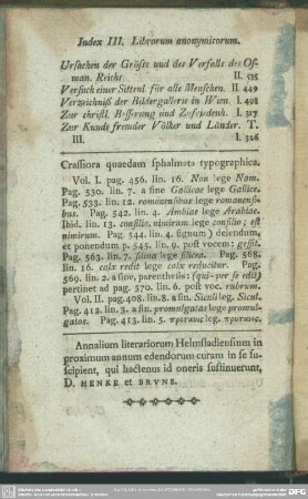 Crassiora quaedam sphalmata typographica