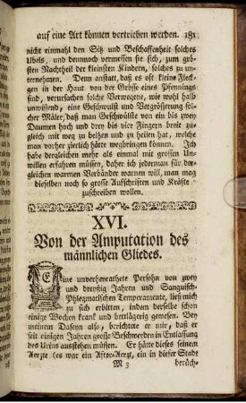 XVI. Von der Amputation des männlichen Gliedes.