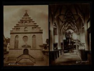 656 und 657, Waldenbuch, Fassade der Kirche St. Veit und Effringen, Marienkirche Inneres.